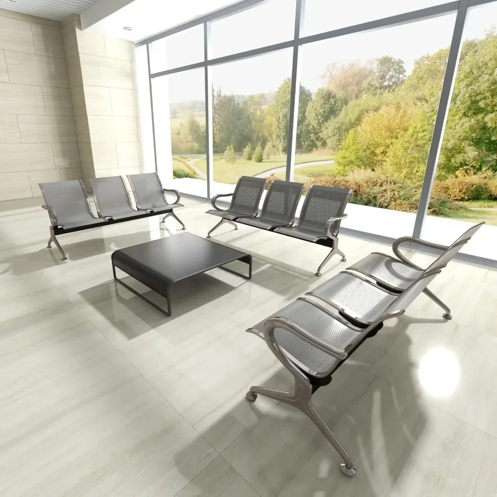 

Waiting Room Bench, 3 Seater Waiting Room Chair with Armrests, Airport Reception Chair, Lobby Bench, Waitings Benchs