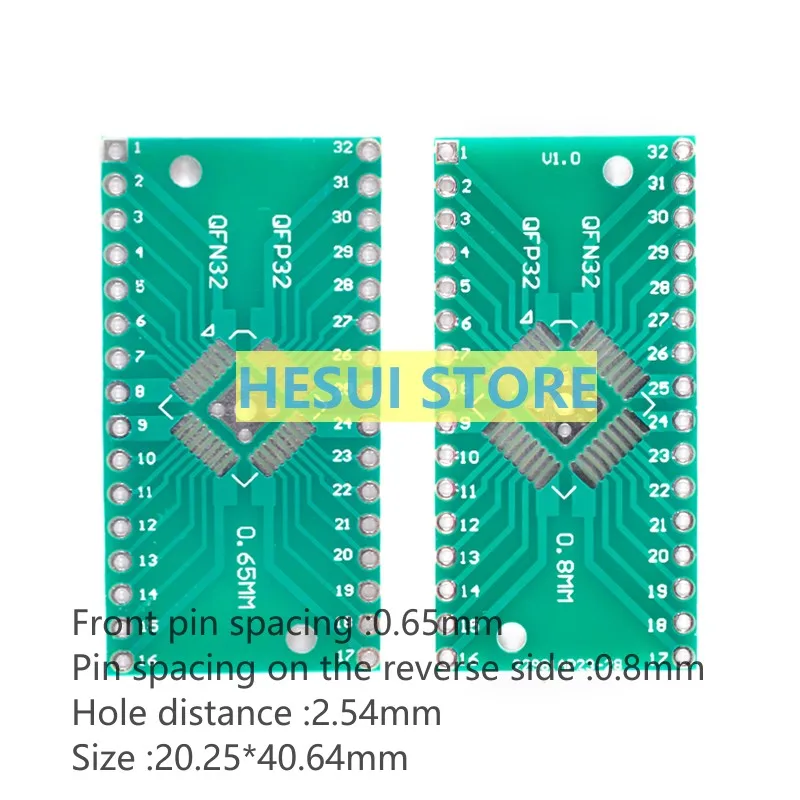 Patch turn in-line transfer board QFN32/QFP32 turn DIP foot distance 0.65/0.8mm