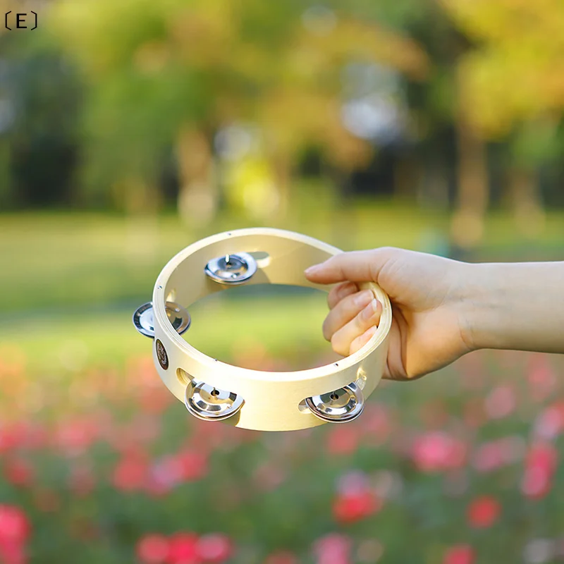 

Металлический деревянный тамбурин-колокольчик 6 дюймов, ударный инструмент, игрушка для вечеринок, детская музыкальная игрушка, подарок для детей〔Winter5〕