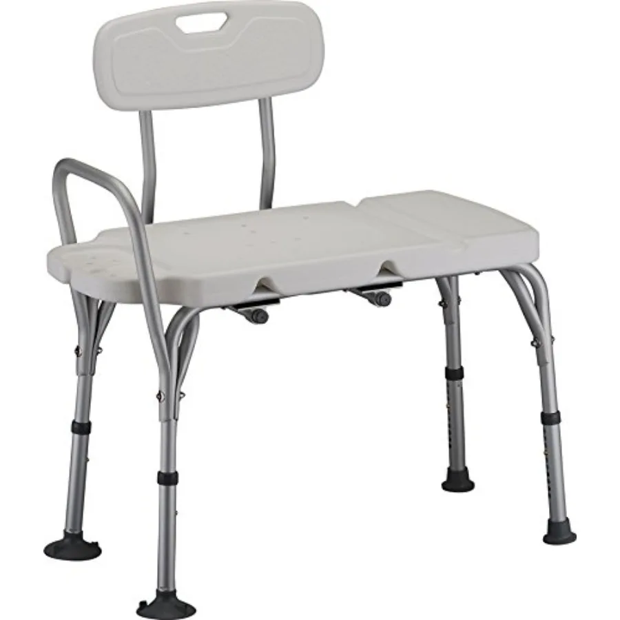 

Bathroom 365 Deluxe Transfer Bench for Home Use Durable Aluminum Frame with Non-Slip Surface Available in White and Gray Easy I