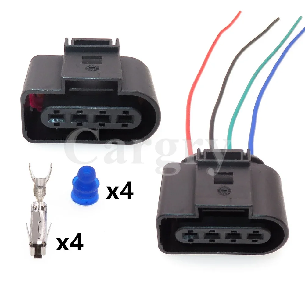 

1 Set 4P AC Assembly Automobile Ignition Coil Waterproof Socket with Terminal and Rubber Seals For VW Audi 8K0 973 724 8K0973724