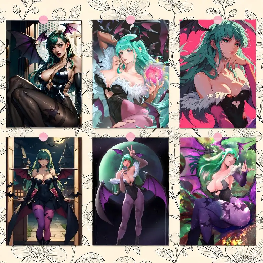 D-Darkstalkers M-Morrigan Poster Matte Self-Adhesive Wall Art Print Living Room Bedroom Home Decor