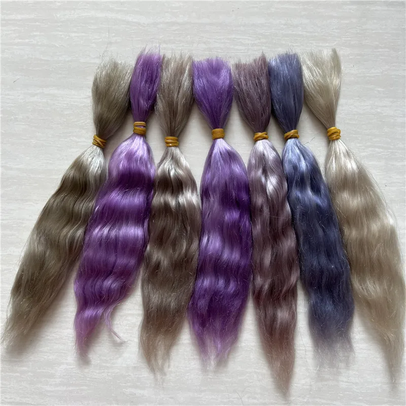 Muitas Cores Handrooted Reborn Boneca Pure Mohair Café Luz Dourada Milky Brown Cores BJD 1/8 Bonecas Mohair Perucas Acessório de Cabelo