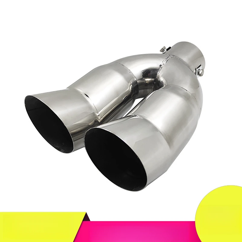 

Car exhaust pipe suitable for6.2cmCaliber One Point Two Double Port Mirror Black Tail Throat