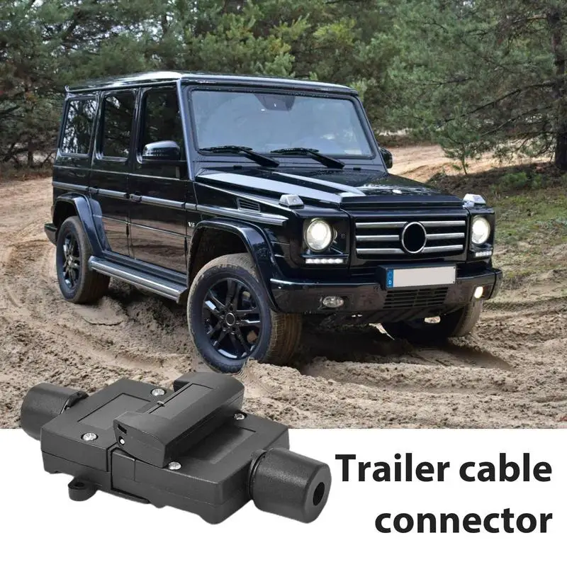 

7 Pin Trailer Connector 7 Pin 12V Copper Trailer Plug Adapter Heavy Duty Replacement Wiring Harness Connector Truck Signal Light