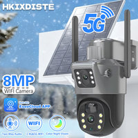 Eseecloud 8MP Outdoor Solar PTZ CCTV 2.4G/5G Dual Band WiFi6 Wireless Weatherproof Color Night Vision For Home Security Camera