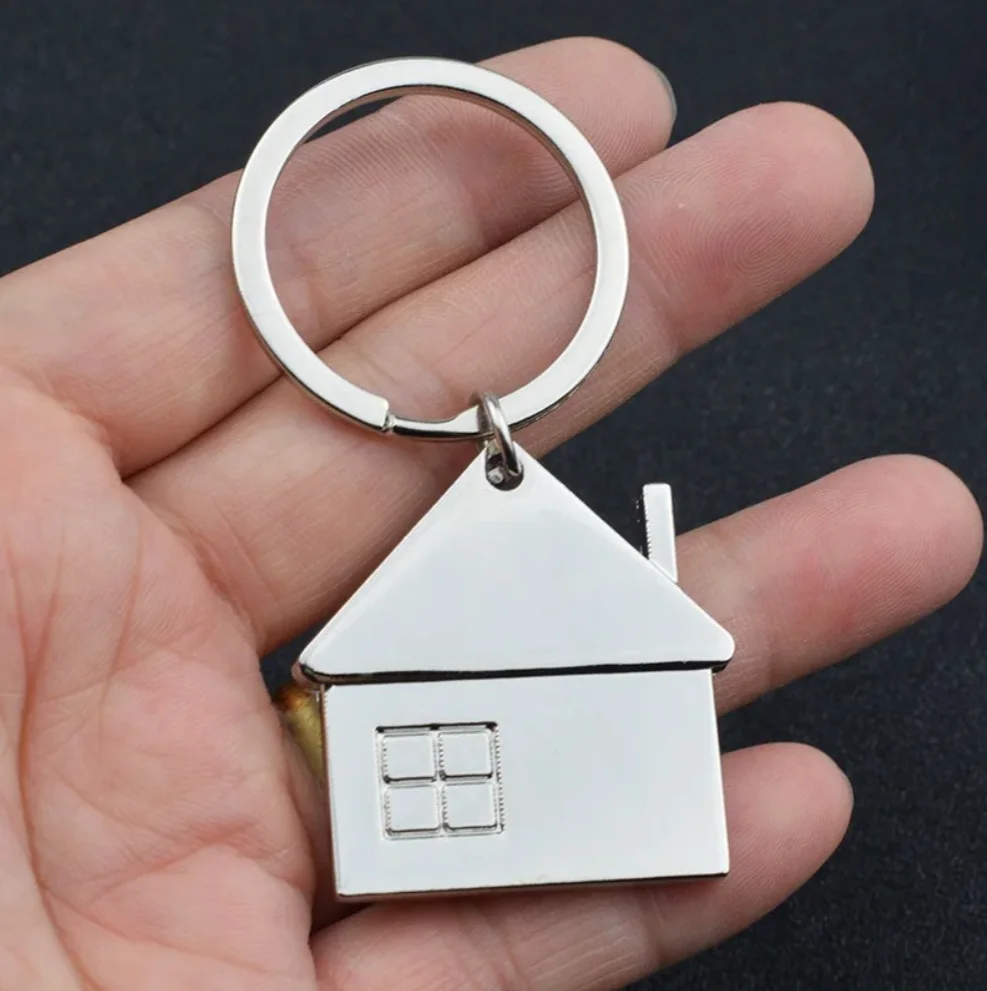 Cute 360-Degree-Rotating House-home Keychain Key Ring Spin House Keychains Gifts Events Hanging Ornament Wholesale