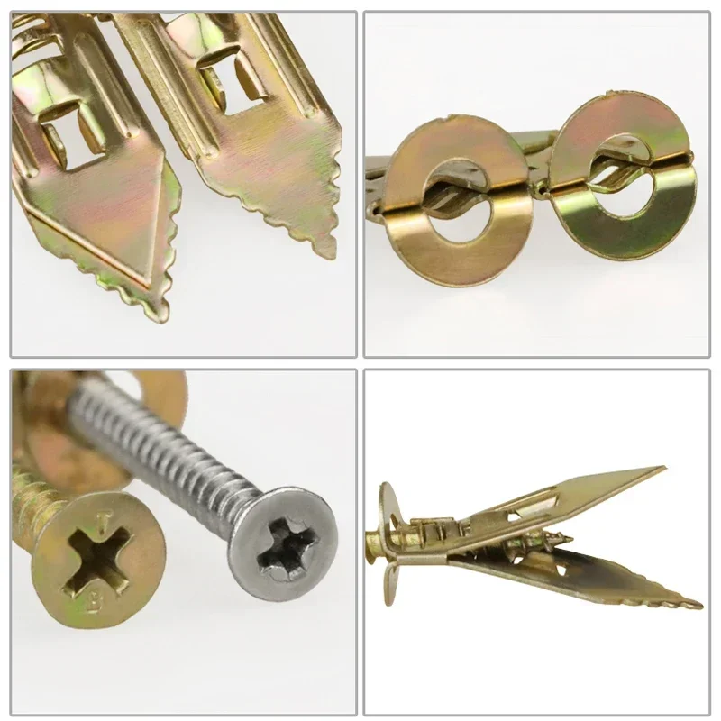 20/50 قطعة مجموعة مرساة الحوائط الجافة ذاتية التنصت-مسامير التوسع ومقابس التجويف للوحة الجبس المنزل لتقوم بها بنفسك مجموعة أدوات التثبيت