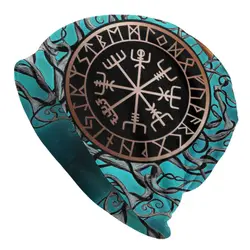 Niestandardowe Viking Yggdrasil drzewo życia Skullies czapki czapki unisex ciepła czapka robiona na drutach Hip Hop Valhalla Vegvisir czapki z daszkiem