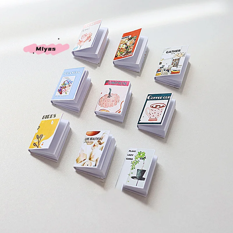Juego de libros en miniatura para casa de muñecas, decoración para sala de estudio, accesorios de microescena para casa de muñecas, juguetes para juego de imitación, 5 uds.
