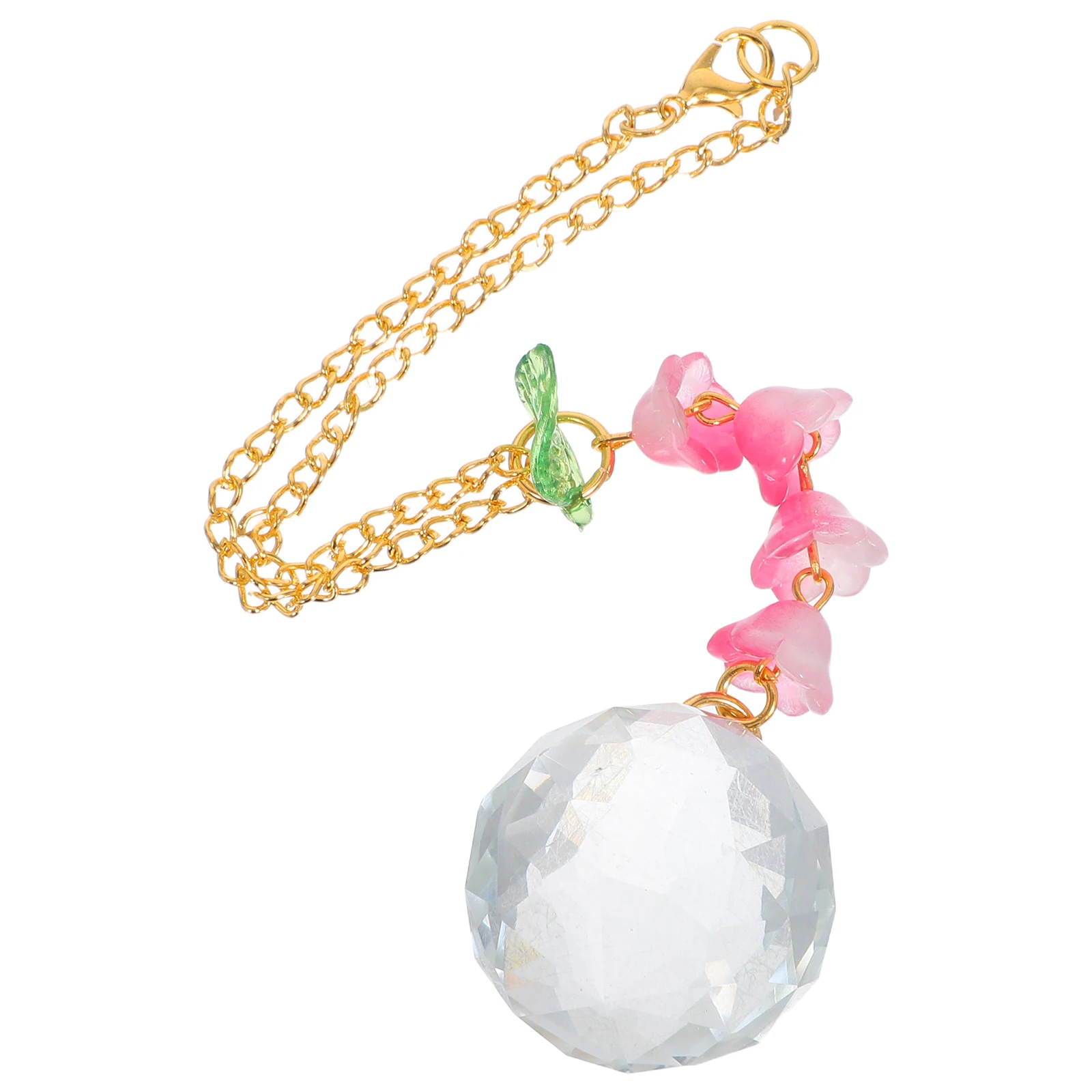 

Cute Car Rearview Mirror Hanging Ornament Flower Crystal Car Decor Accessories Rear View Mirror Charm Decoration for Women