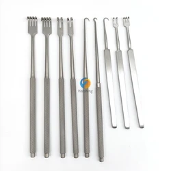 Skin Hooks 2 Prongs 16cm Cosmetic Retractors Single Pull Hook Sharp Blunt Microsurgical Plastic Surgical Instruments