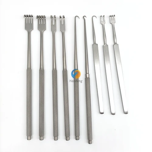 Imagen 1 del producto Ganchos para la piel, 2 puntas, 16cm, Retractores cosméticos, gancho de tracción individual, instrumentos quirúrgicos de plástico microquirúrgicos roma afilados