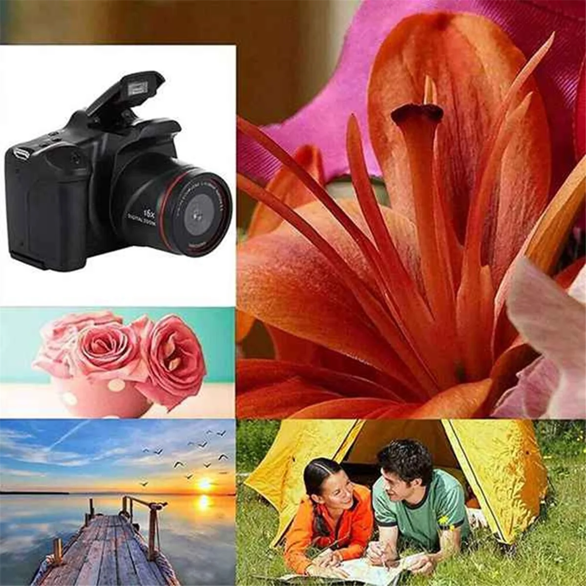 Digital Camera Vlog Camera Photography 16X Digital Zoom 1080P HD SLR Camera Anti-Shake Photo Cameras for Live Stream