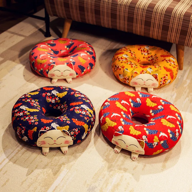 

Home Decoration Chair Cushion Sitting Fortuna Cat Tatami Mat Futon Mat Floor Sofa Cushion Backrest Office Chair Pillows Chairs