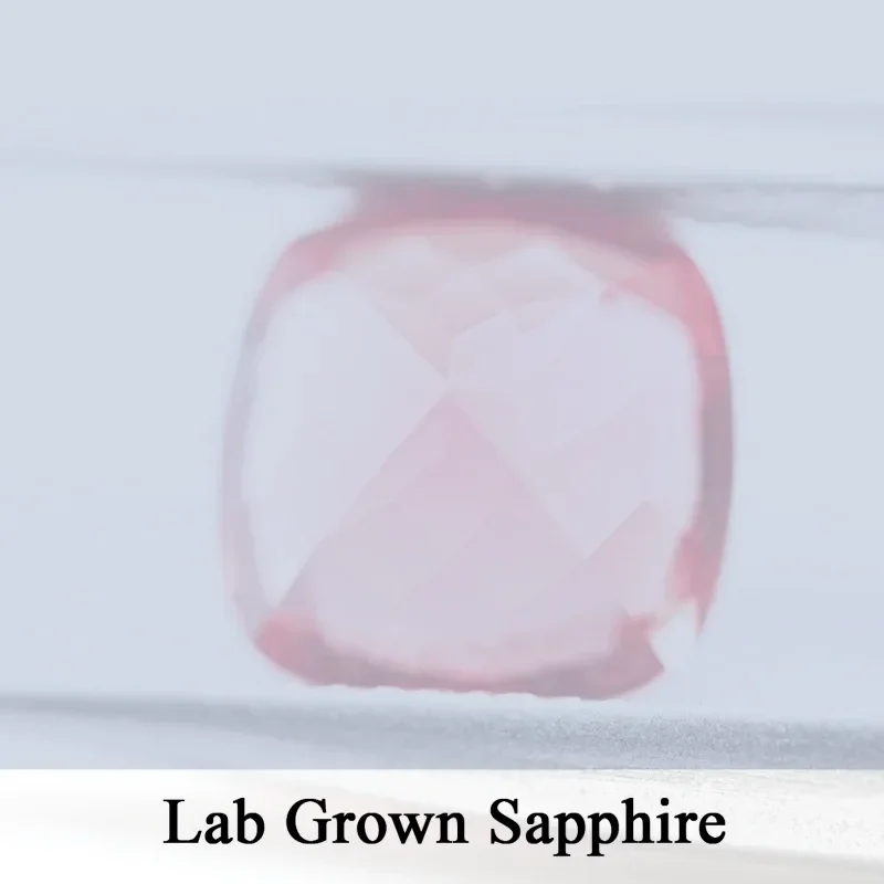 Lab Grown Sapphire Loose Stone Sunset Red Color Square Cushion Shape Charms Beads for Jewelry Making Selectable AGL Certificate