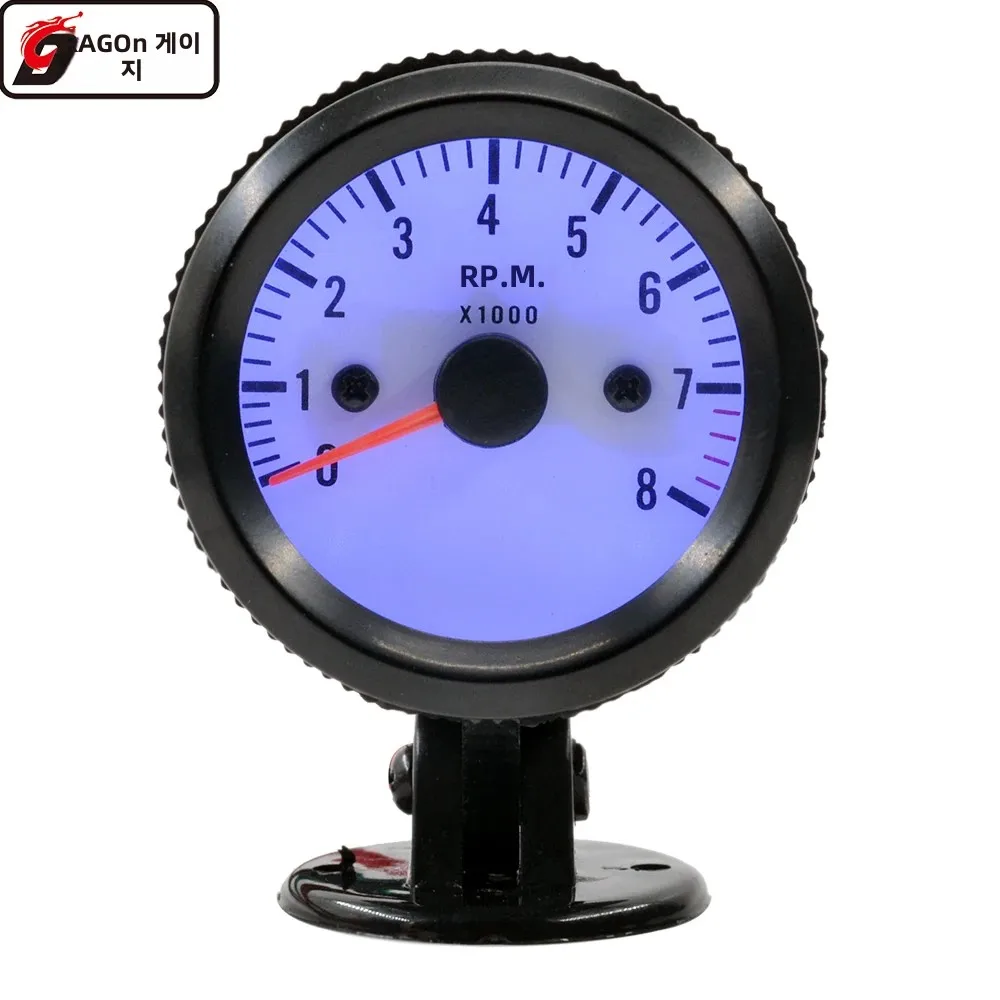 2 Inch Blue Light Auto Tachometer Gauge for Gasoline Engine 8000 RPM Rev Counter with Pods 1-8 Cylinder Universal Car Gauge