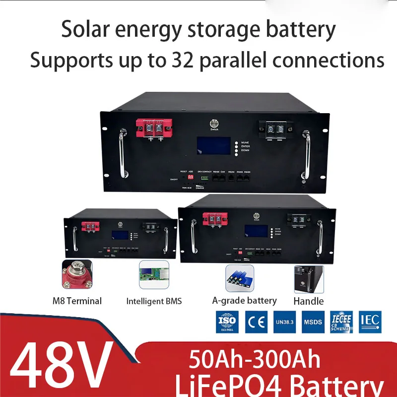 

48V 50Ah100Ah150Ah 200Ah LiFePO4 Battery Pack 51.2V Lithium Battery 6000+ Cycles for Home RV Solar Off-Grid LiFePO4 NO Tax