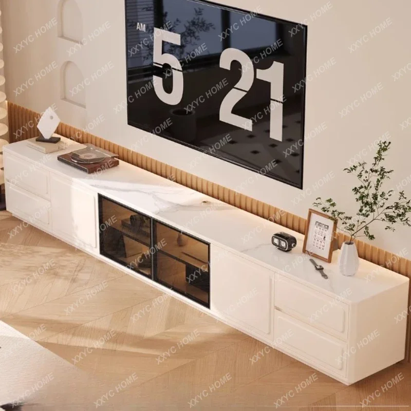 XX  Floor Modern Tv Cabinet Light Luxury White Storage Cabinet Entertainment Center Meuble Tv Living Room Furniture