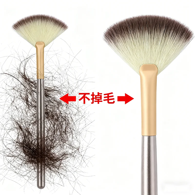 5 個ファンフェイシャルブラシソフトメイクアップアプリケーター木製ハンドルファイバーブラシグリコールピールマスク用化粧品ツール美容ブラシツール