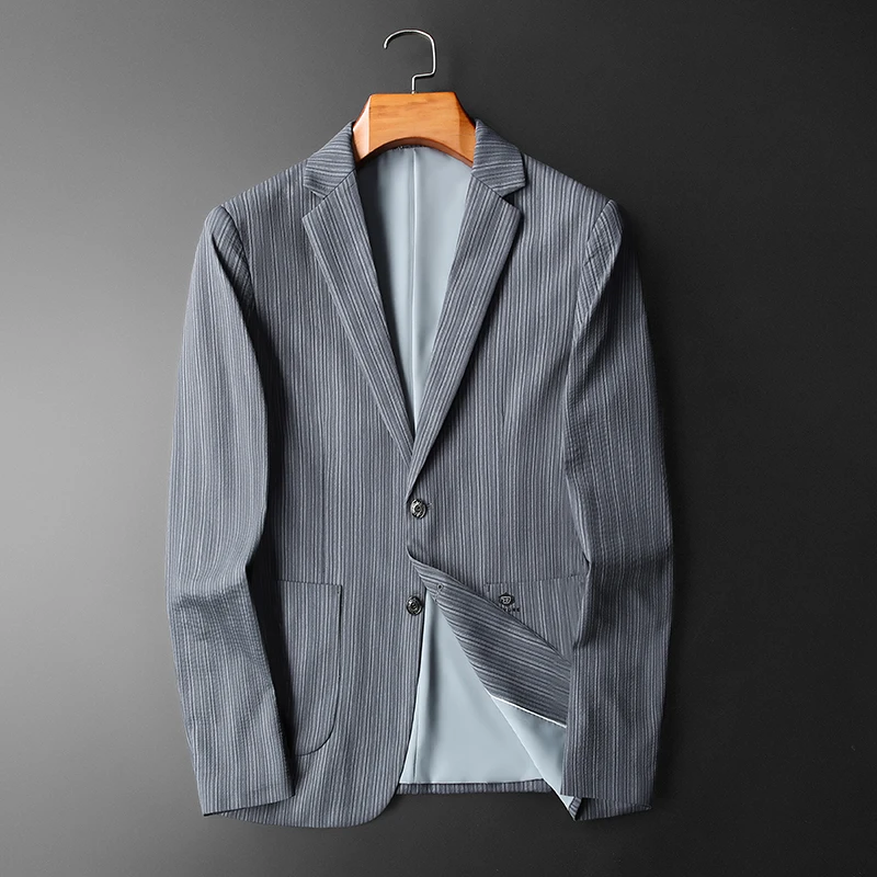 

Spring and Autumn 2024 New High-end Charm Fashion with Handsome Casual Solid Color Suit Men Will Suit Four Seasons Coat M-4XL