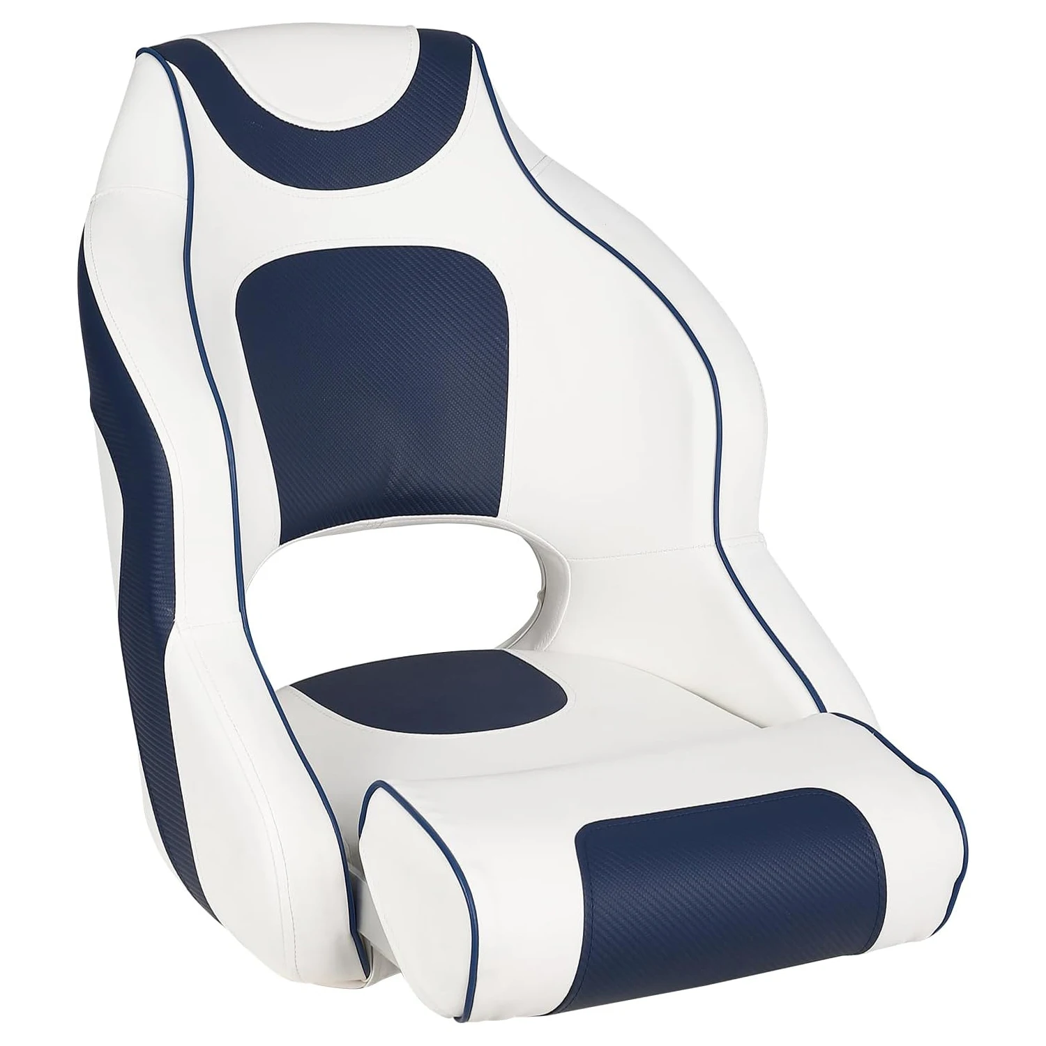 

High Back Boat Seat with Flip-Up Armrests, Captain Chair for Fishing Pontoon Boats, Waterproof Marine Seat with Aluminum Hinges