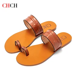 CHCH Women's One Band Flip Flop Sandal New Summer Beach Shoes Slippers