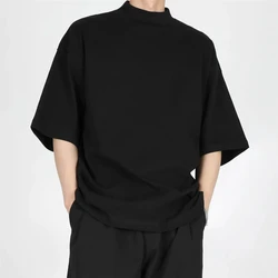 Yasuk All-Season Spring Summer Fashion Unisex Man Solid Casual Loose Tess Cool Guy AllMatch Top Simple Pullover Turtleneck