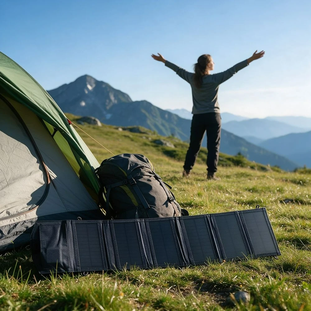 Foldable Solar Panel Charger 100W Portable Waterproof Solar Power Bank Dual USB for Outdoor Camping Hiking Fishing Climbing