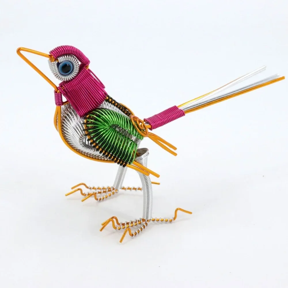 Creative simulation, bird ornaments, fake bird props, wire weaving, aluminum wire, handicrafts, decorative sparrows