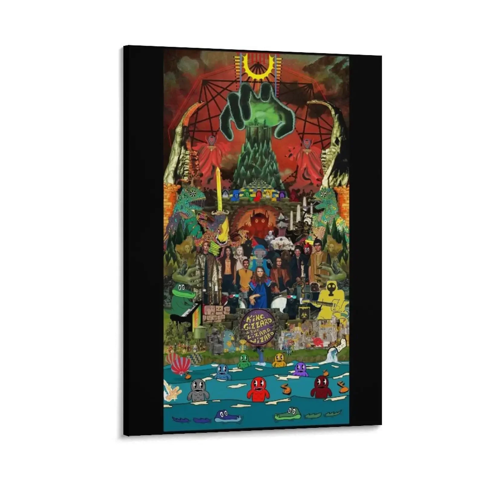 

King Gizzard and the Lizard Wizard Collage - all proceeds to charity - King Gizzard's Altered Beasts Club Band Canvas Painting