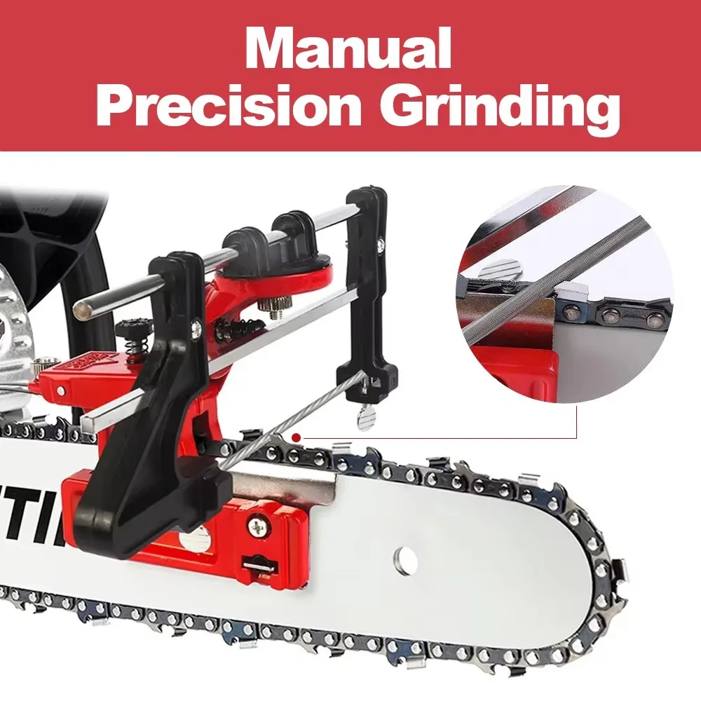 Manual Chainsaw Chain Filing Guide Bar Mounted Sharpener Accuracy Multi-Angle Sharpening Tool Chainsaw Chain Sharpening Tools