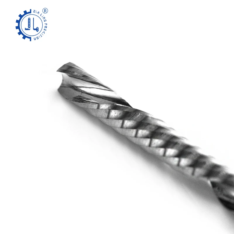 Imagem -05 - Alumínio Single Flute Milling Cutter Carbide End Mill Pvc Acrílico Cortador Cnc Router Bit Haste Espiral 3.175 mm
