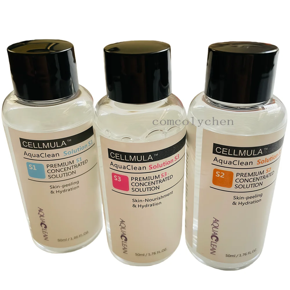 3 Flessen Aqua Clean Peeling Gezichtsoplossing S1 S2 S3 Serum Essentie Voor Hydra Dermabrasie Huidverzorging Mee-eter Rimpel Verwijderen