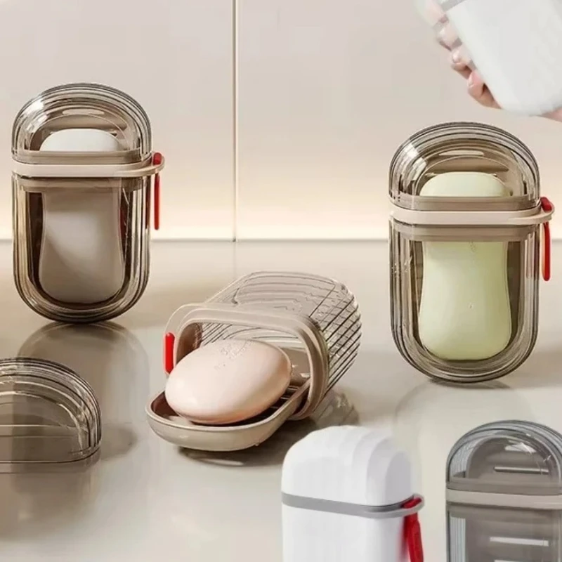 Leakproof Portable Travel Soap Case Plastic Soap Holder with Drain Cover for Bathing And Traveling