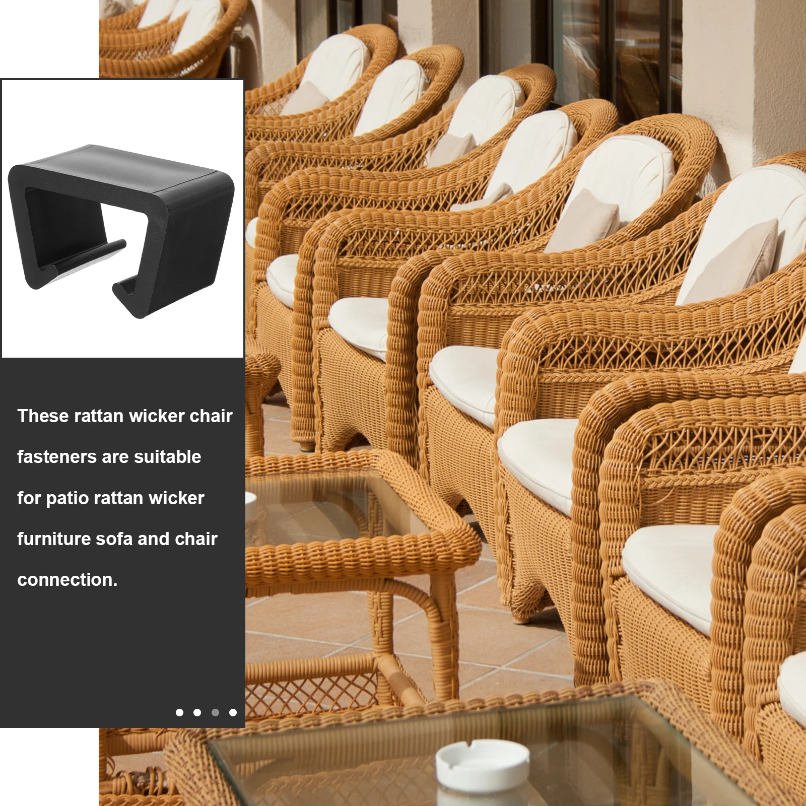 

12 Pcs Furniture Clips for Rattan Chair Sofa Connector Bracket Sectional Garden Outdoor Patio Wicker Fastener Stable Practical