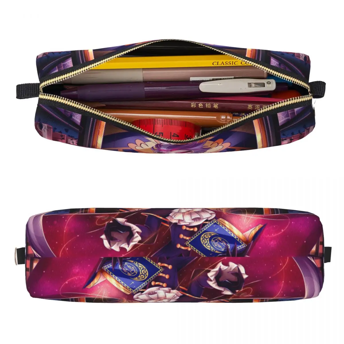 مقلمة Fun Anime Stolas مقلمة Helluva Boss للفتيات والأولاد حقيبة تخزين كبيرة لطلاب المدارس وسحاب القرطاسية