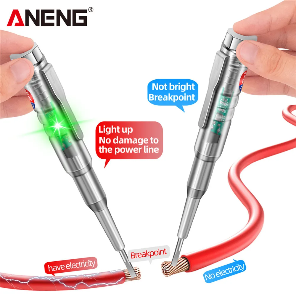 Universal Screwdriver Electric Induced Tester 24-250V Probe with Indicator Light Sound Alarm Pencil Detector Test Tool ANENG B14