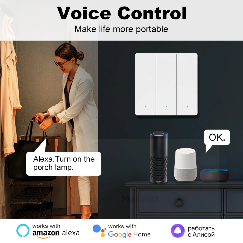 Nowy inteligentny włącznik ścienny Tuya Zigbee z czujnikiem ruchu człowieka Brak neutralnego Brak kondensatora Współpracuje z Alexa Google Home