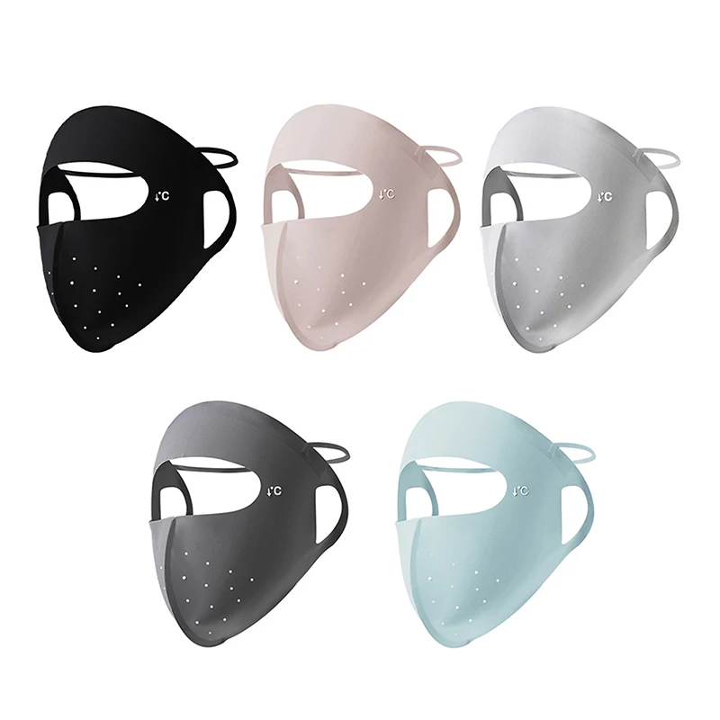 Sunscreen Mask Traceless Women Facekini Ice Silk Anti-ultraviolet Summer Breathable Thin Cover Whole Face UV Protection Mask