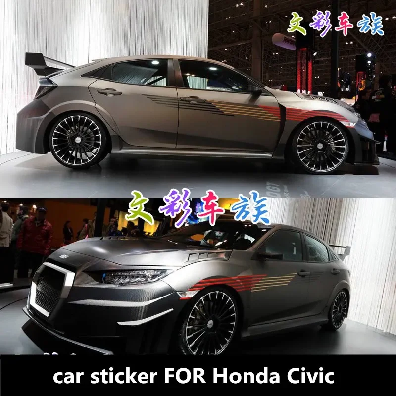 Car sticker FOR Honda Civic car body appearance decoration fashion racing decal float film accessories
