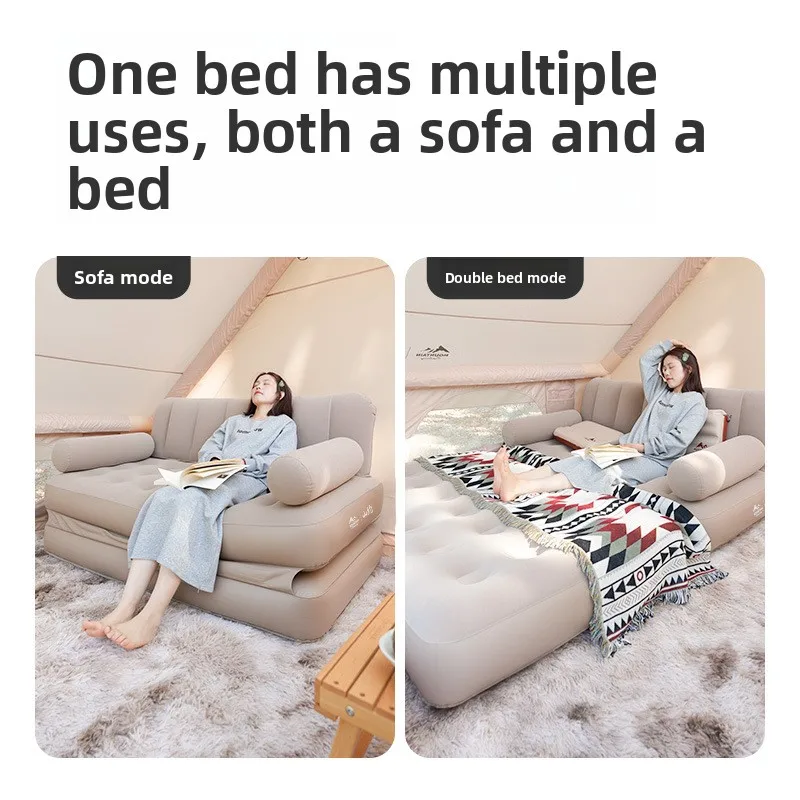 Dual Use Inflatable Cushion For Home & Outdoor Portable Foldable Lazy Sofa Camping Tent Air Mattress