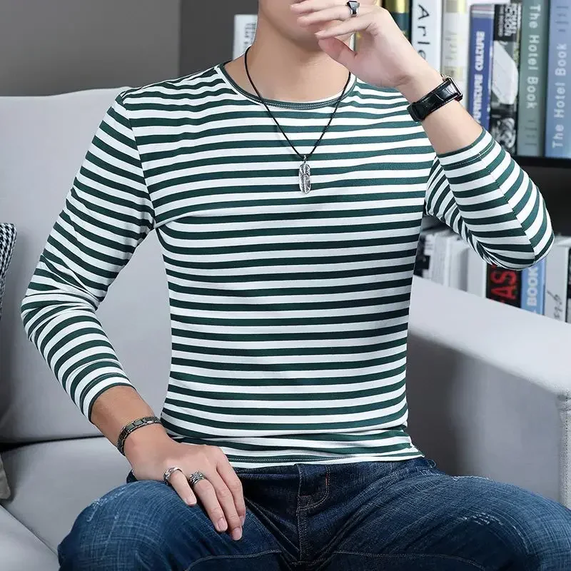 

Tops Oversize T Shirts for Men Round Neck Male Clothes Red Big Size Stripe F Original Korean Autumn Fashion Trends 2024 Harajuku