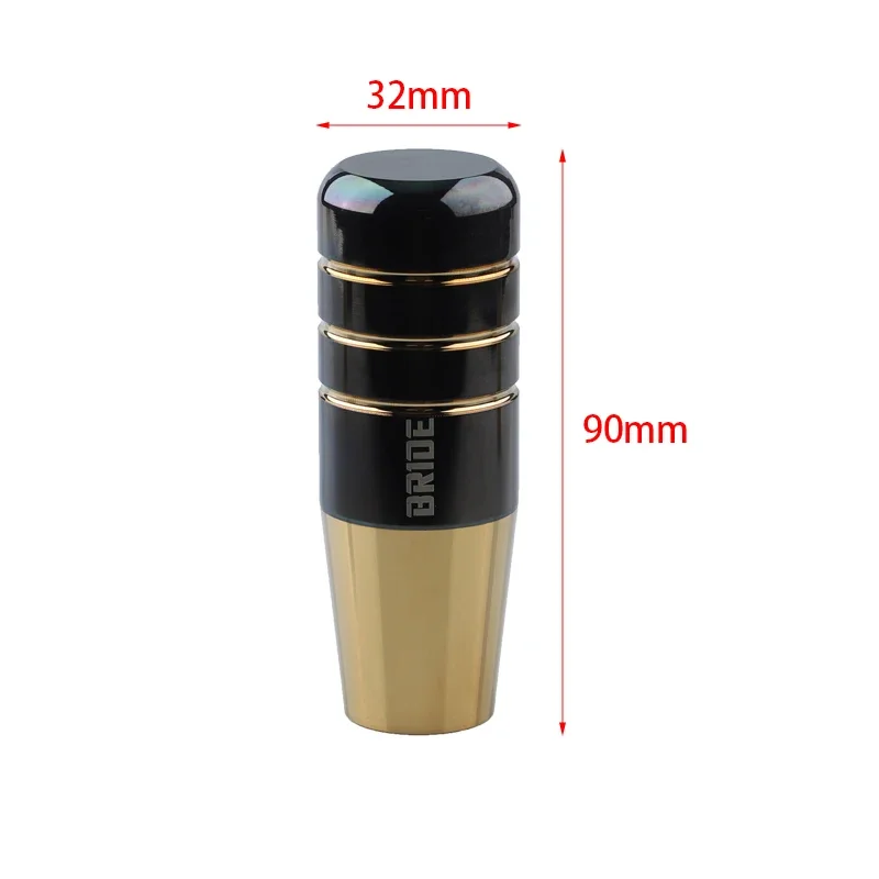 9cm BRIDE NOS Universal Car Burnt Gold Black Gear Shift Knob Aluminum Alloy JDM Shifter Lever Stick Head Auto Manual Gearstick