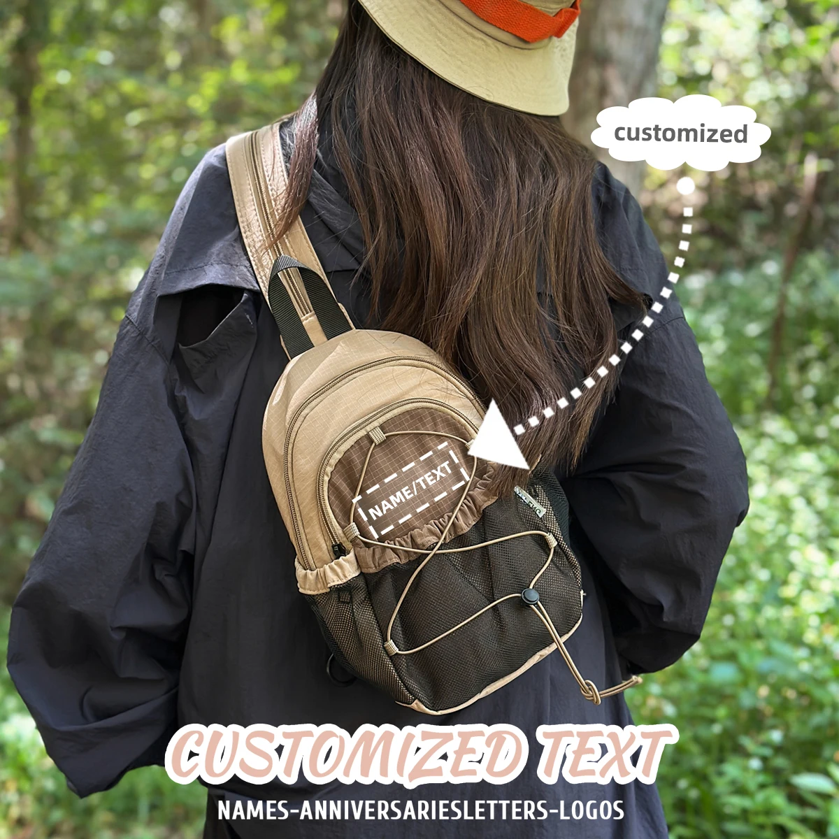 

Высококачественная многофункциональная нагрудная сумка с логотипом, мужская уличная легкая сумка-мессенджер на одно плечо, рюкзак по индивидуальному заказу своими руками