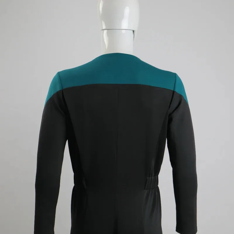 25COSStar Deep Space Nine rek Commander Sisko Duty Uniform بذلة زرقاء أزياء تنكرية لحفلات الهالوين