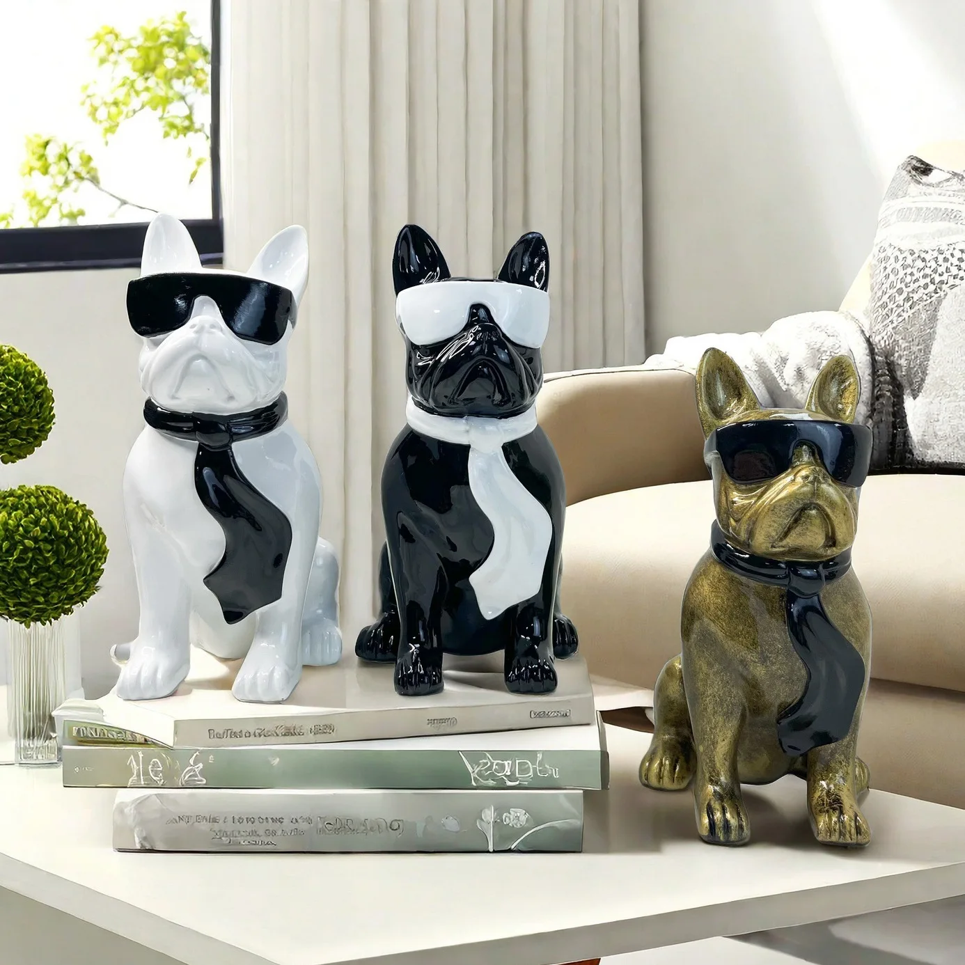 Art And Craft Sunglasses - Chinesische Glücksbringer-Figur aus Kunstharz: Französische Bulldogge