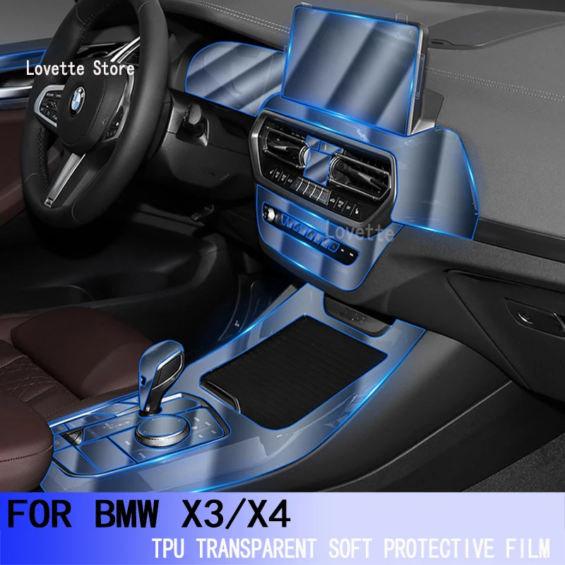 

For BMW X3/X4/IX3 G01 G02 G08(2018-2022)Car Interior Center Console Transparent TPU Protective Film Anti-scratch Repair Refit