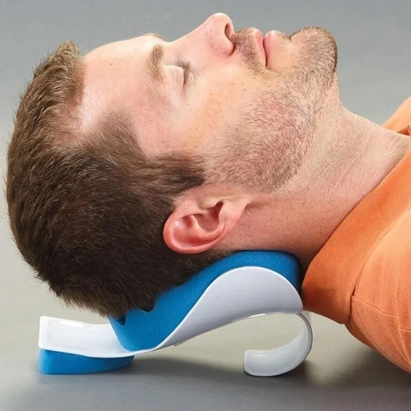 

Head Neck Blue Massage Pillow For Relaxer Shoulder Muscle Portable Travel Cervical Spine Theraputic Support Soft Sponge Pillows