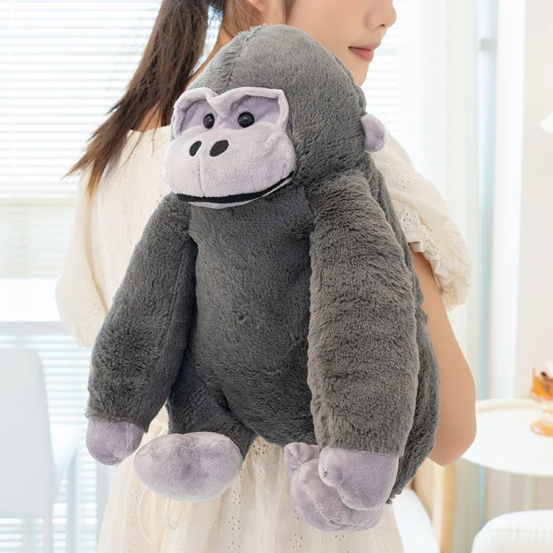 New Fashion Creative Gorilla Plush Backpack Cute Monkey Stuffed Doll Funny Student School Backpack Boy  Girl Gifts 1